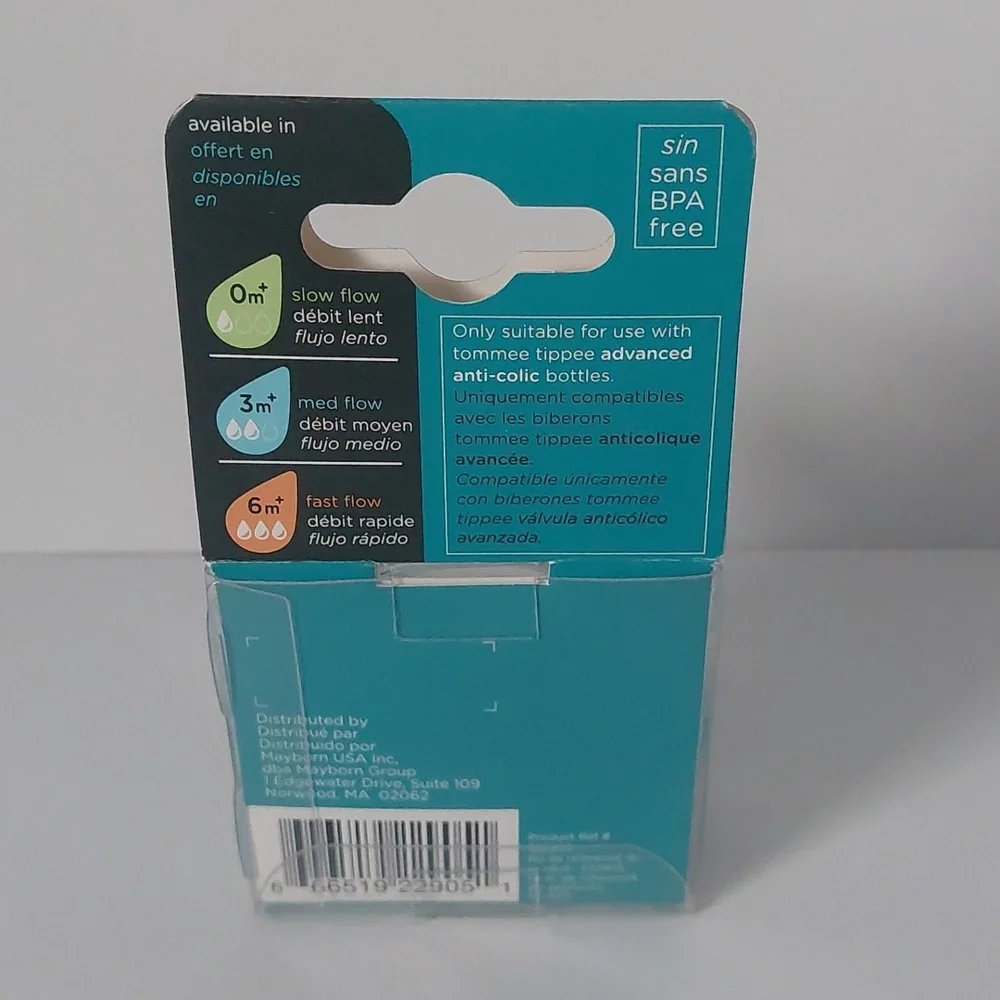 Tommee‎ Tippee Advanced anti-colic slow flow 2 pack nipples 3 months